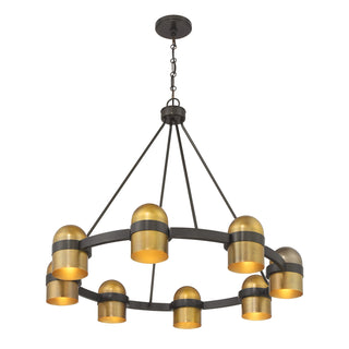 Andover 8-Light Chandelier in Mediterranean Bronze and Riviera Brass