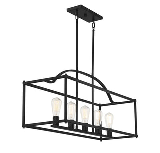 Palladian 5-Light Linear Chandelier in 
Matte Black