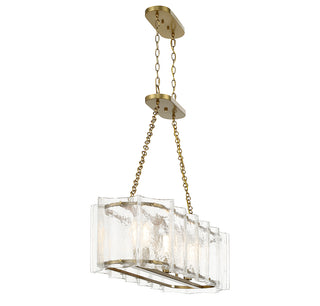 Genry 3-Light Linear Chandelier in Warm Brass