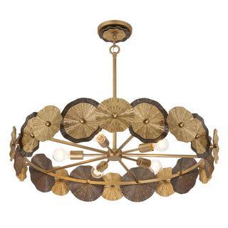 Lincoln 5-Light Pendant in Distressed Gold and Bronze by Breegan Jane