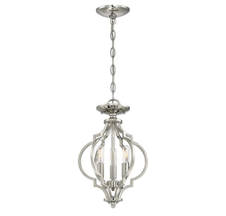 3-Light Convertible Semi-Flush or Pendant in Polished Nickel