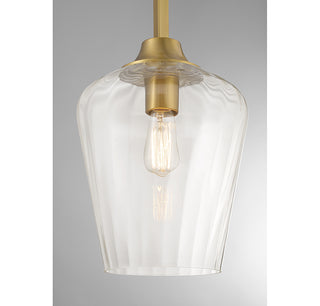 Carlton 1-Light Pendant in Warm Brass