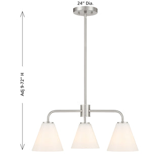 Blair 3-Light Chandelier in Satin Nickel