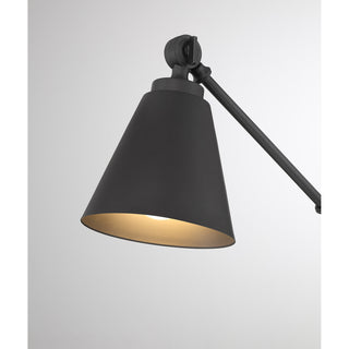 1-Light Wall Sconce in Matte Black (Set of 2)