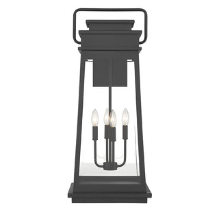 Boone 4-Light Outdoor Wall Lantern in Matte Black