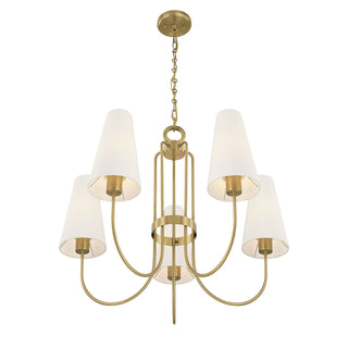 Wilkes 5-Light Chandelier in Warm Brass by Dann Foley