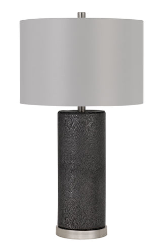 150W 3 Way Graham Ceramic Table Lamp With Hardback Drum Fabric Shade