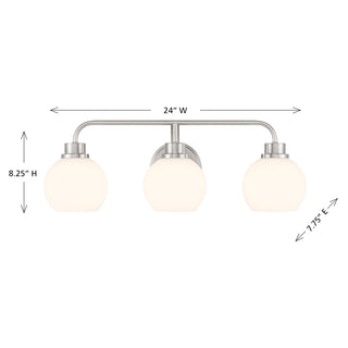 3-Light Bathroom Vanity Light in Brushed Nickel