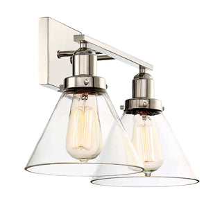 Drake 2-Light Bathroom Vanity Light in Polished Nickel
