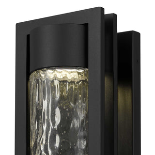 2 Step 15 Inch Outdoor Wall Sconce in Sand Black Finish