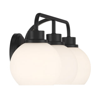 3-Light Bathroom Vanity Light in Matte Black