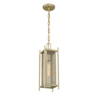 Jacobs 1-Light Outdoor Hanging Lantern in Serene Brass