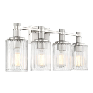 Concord 4-Light Bathroom Vanity Light in Silver and Polished Nickel
