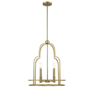 Diplomat 4-Light Pendant in Warm Brass