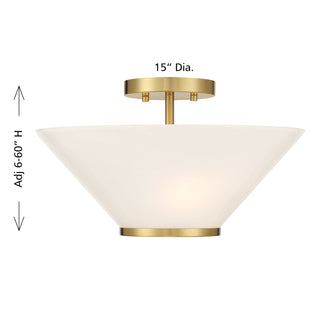 Blair 3-Light Convertible Semi-Flush or Pendant in Warm Brass