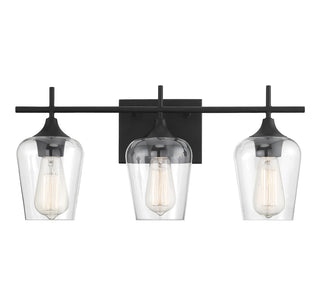 Octave 3-Light Bathroom Vanity Light in Black
