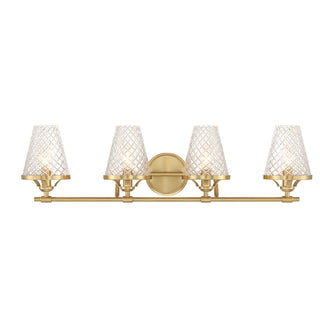 Candler 4-Light Bathroom Vanity Light in Warm Brass