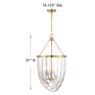 Jennings 3-Light Pendant in Warm Brass
