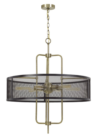 60W X 6 Leiden Metal Chandelier With Mesh Shade (Edison Bulbs Are Not Included)