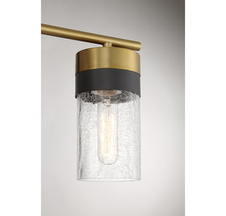 Brickell 3-Light Bathroom Vanity Light in Warm Brass and Black