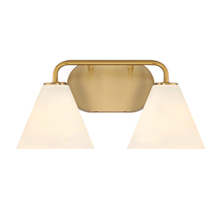 Blair 2-Light Bathroom Vanity Light in Warm Brass
