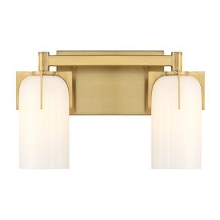 Caldwell 2-Light Bathroom Vanity Light in Warm Brass
