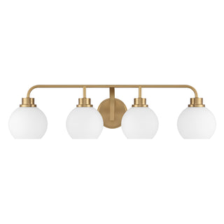 4-Light Bathroom Vanity Light in Natural Brass