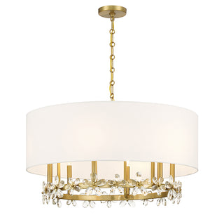 Dahlia 6-Light Pendant in Warm Brass