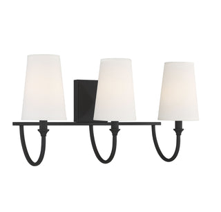Cameron 3-Light Bathroom Vanity Light in 
Matte Black