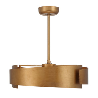 Amiena LED Fan D'Lier in Gold Patina