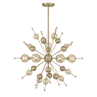 Crescent 6-Light Chandelier in Noble Brass