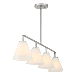 Blair 4-Light Linear Chandelier in Satin Nickel