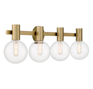 Wright 4-Light Bathroom Vanity Light in Warm Brass
