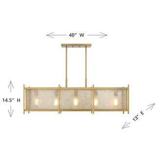Jacobs 5-Light Linear Chandelier in Warm Brass