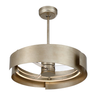 Amiena LED Fan D'Lier in Silver Patina