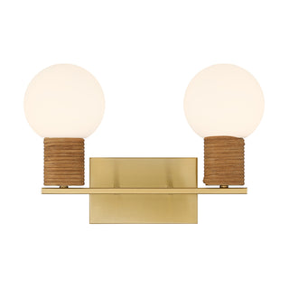 Jarrell 2-Light Bathroom Vanity Light in Warm Brass