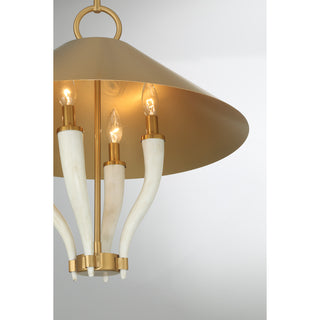 Hearne 4-Light Pendant in Warm Brass by Dann Foley