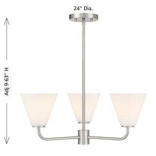 Blair 3-Light Chandelier in Satin Nickel