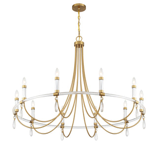 Mayfair 10-Light Chandelier in Warm Brass and Chrome