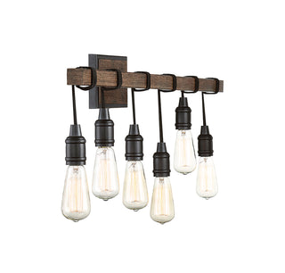 Burgess 6-Light Bathroom Vanity Light in Durango