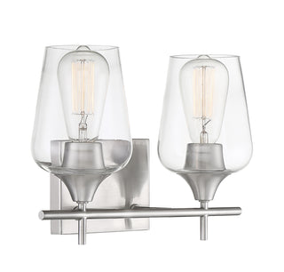 Octave 2-Light Bathroom Vanity Light in Satin Nickel