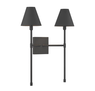 Jefferson 2-Light Wall Sconce in Matte Black