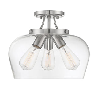 Octave 3-Light Ceiling Light in Satin Nickel