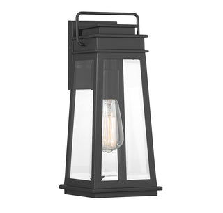 Boone 1-Light Outdoor Wall Lantern in Matte Black