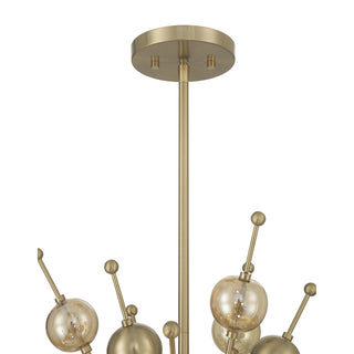 Crescent 6-Light Chandelier in Noble Brass
