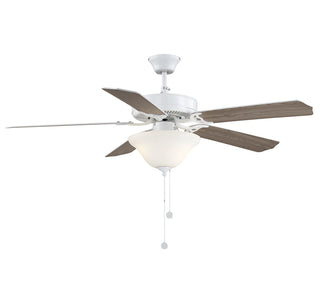52" 2-Light Ceiling Fan in White