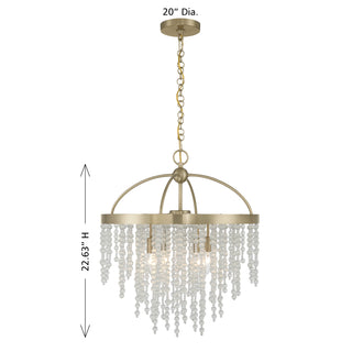 Jeanette 4-Light Chandelier in Noble Brass