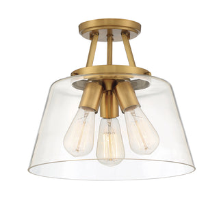 Calhoun 3-Light Ceiling Light in Warm Brass