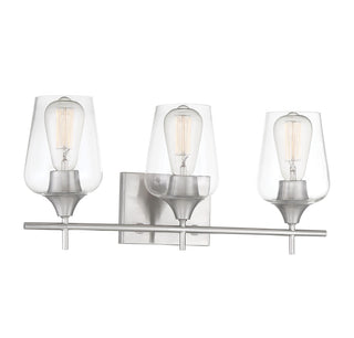 Octave 3-Light Bathroom Vanity Light in Satin Nickel