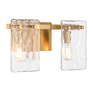 Genry 2-Light Bathroom Vanity Light in Warm Brass